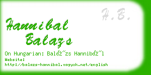 hannibal balazs business card